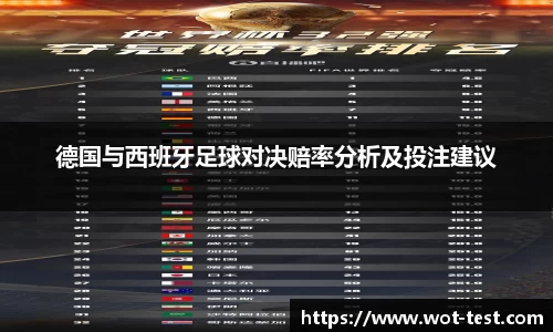 德国与西班牙足球对决赔率分析及投注建议
